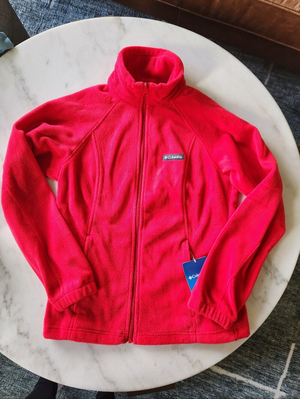 Columbia Benton Springs Red Full Zip Fleece Jacket Nwt! Size SMALL